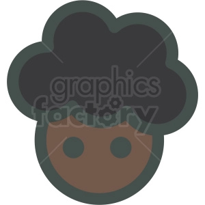 black girl with big hair avatar vector icons