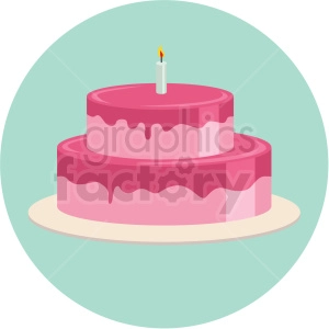 two layer cake vector flat icon clipart with circle background