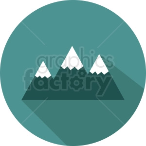 snow top mountain vector icon on circle aqua background