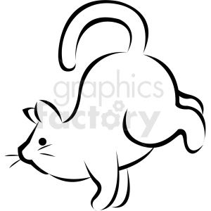The clipart image shows a stylized drawing of a cat in a playful or stretching pose, resembling a yoga position.