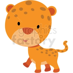 baby cartoon leopard vector clipart