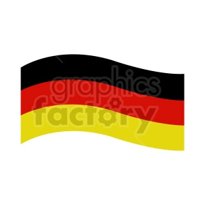 The image depicts a clipart illustration of the national flag of Germany, which consists of three horizontal bands of black, red, and gold (yellow) from top to bottom.