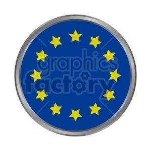 The image is a clipart representation of the flag of the European Union (EU). It features a circle of twelve golden stars on a blue background, where the stars are arranged in a circle to symbolize unity among the member countries.