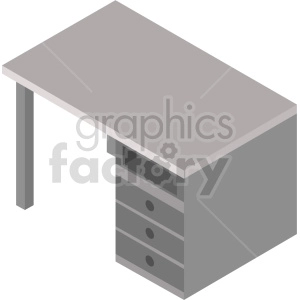 isometric desk vector icon clipart 4