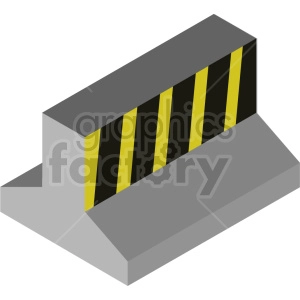 isometric road barrier vector icon clipart 3