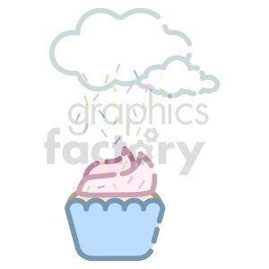 sprinkle cupcake vector clipart