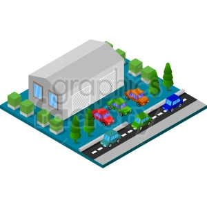 factory building isometric vector graphic