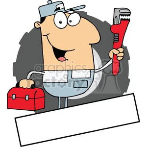 Handyman Carrying A Wrench And Tool Box Banner