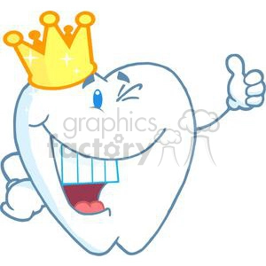 2974-Smiling-Tooth-Cartoon-Character-With-Golden-Crown