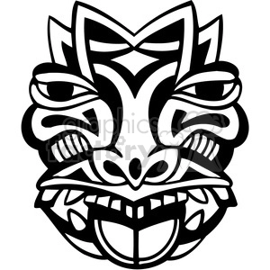 ancient tiki face masks clip art 038
