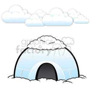 vector igloo with snow on top