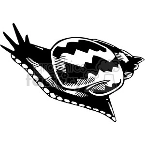 This image features a stylized black and white clipart of a snail. The design is bold and graphic, with the snail's shell depicted in a high-contrast pattern, giving it a dynamic and somewhat abstract appearance. The image is suitable for vinyl cutting or as a tattoo design due to its clean lines and clear separation of black and white areas.
