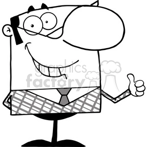 Clipart of Smiling Business Manager Showing Thumbs Up