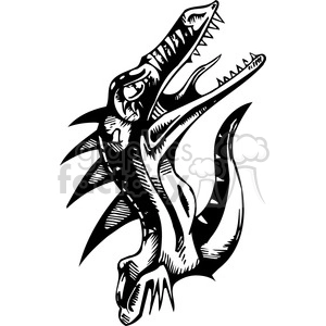 The clipart image features a stylized, aggressive-looking raptor dinosaur with prominent teeth and claws, suitable for vinyl-ready applications or as a tattoo design.