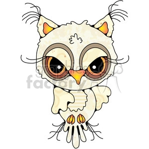 Owl Front View Colored