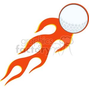 5692 Royalty Free Clip Art Flaming Golf Ball