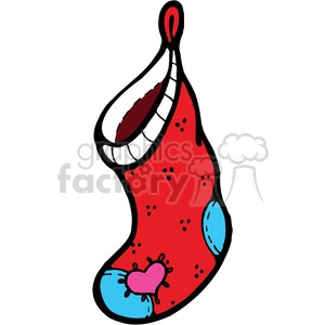 red Christmas Stocking 02 clipart