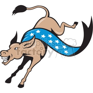 donkey democrat jumping ribbon