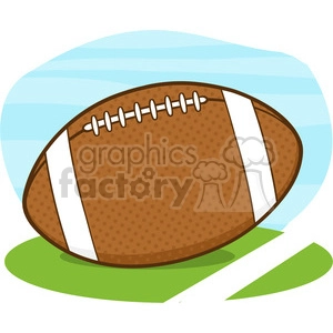 6557 Royalty Free Clip Art American Football Ball On Field Cartoon Illustration