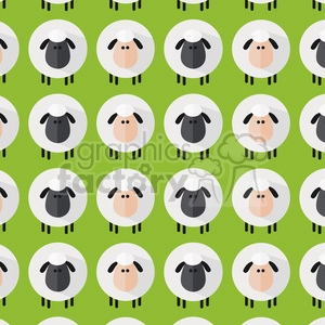 8233 Royalty Free RF Clipart Illustration Sheep Pattern Modern Flat Design Vector Illustration