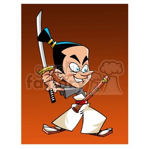 Samurai cartoon caricature