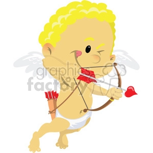 cupid with blond hair valentines vector