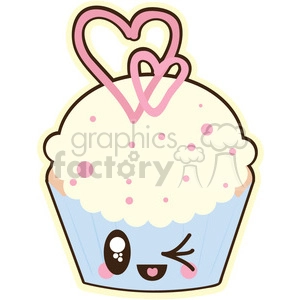 Cupcake Heart cartoon character illustration