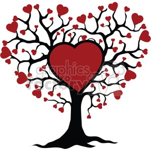 tree of life and love red hearts