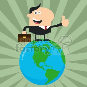 8366 Royalty Free RF Clipart Illustration The Best Manager On The World Flat Style Vector Illustration
