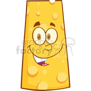 Royalty Free RF Clipart Illustration Smiling Swiss Cheese Cartoon Mascot Character