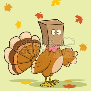 turkey bird hiding under a bag vector illustration with background