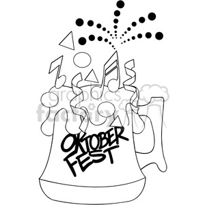 black and white oktoberfest cartoon beer mug