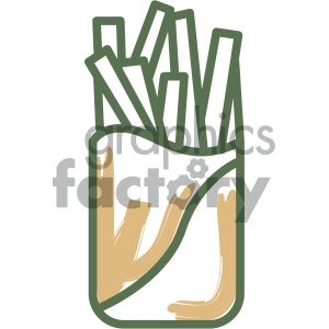 french fries food vector flat icon design