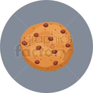 chocolate chip cookie vector flat icon clipart with circle background