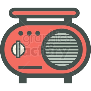 vintage radio vector icon image