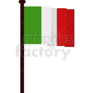 The clipart image depicts the flag of Italy, also known as the Italian flag, which features three vertical bands of green, white, and red.