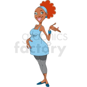 African American pregnant woman cartoon