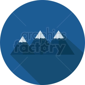 snow top mountain vector icon on blue circle background