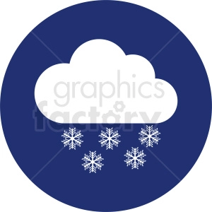 snow cloud vector clipart on circle background