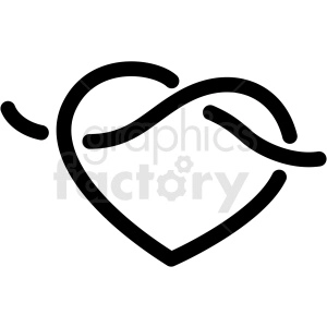 The image is a clipart of a stylized heart intertwined with an infinity symbol, suggesting a theme of eternal love. It's a design that could often be associated with tattoos due to its emblematic and graphic nature.