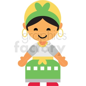 Brazil female character icon vector clipart