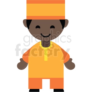 Africa male character icon vector clipart