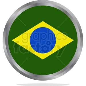 Brazil flag button vector