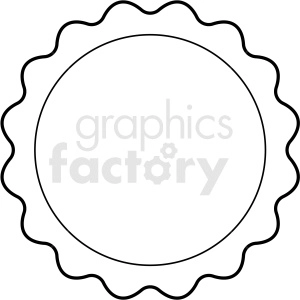 scalloped circle badge vector clipart design