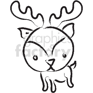 black and white tattoo reindeer vector clipart