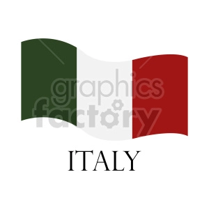 This image features a graphical representation of the flag of Italy. The flag is composed of three vertical bands of equal size, from left to right: green, white, and red. Below the flag is the word ITALY in capital letters.