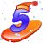5 number+5 Animations Mini+Alphabets snow+boarding five 