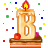 B letter+B Animations Mini+Alphabets birthday celebration candle 