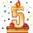5 number+5 Animations Mini+Alphabets birthday celebration candle 