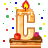 C letter+C Animations Mini+Alphabets birthday celebration candle 